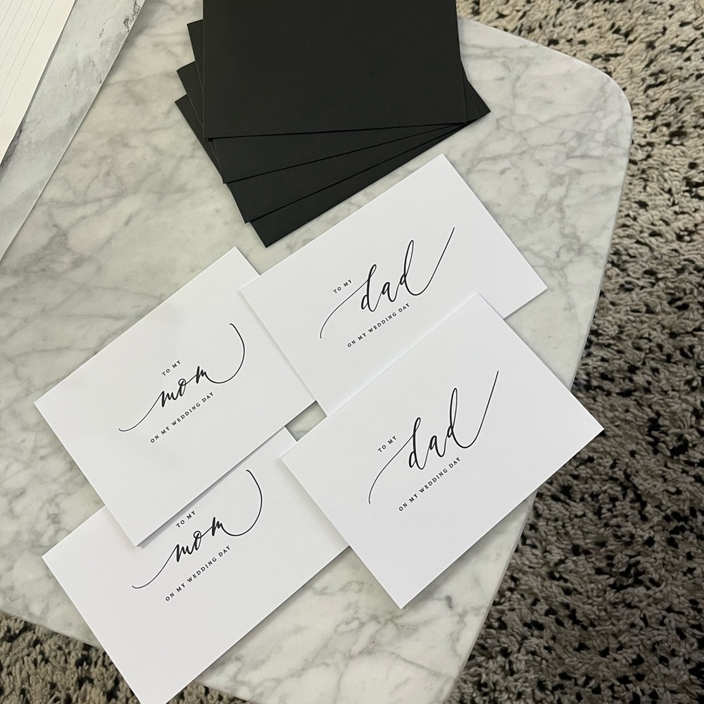CLEARANCE To My Mom & Dad Wedding Day Cards (2 of each)